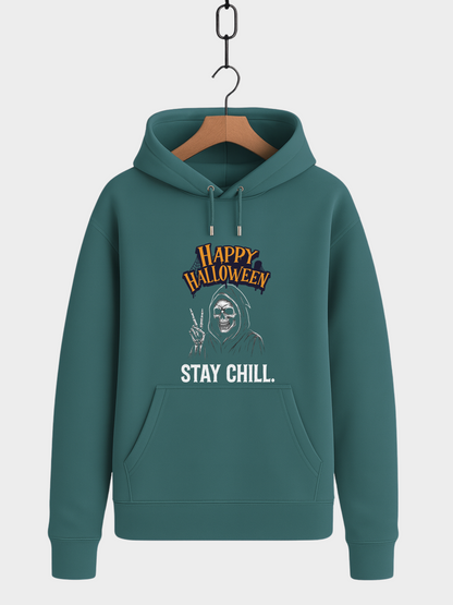 Happy Halloween Stay Chill Hoodie – Unisex Bio Baumwolle 350 GSM