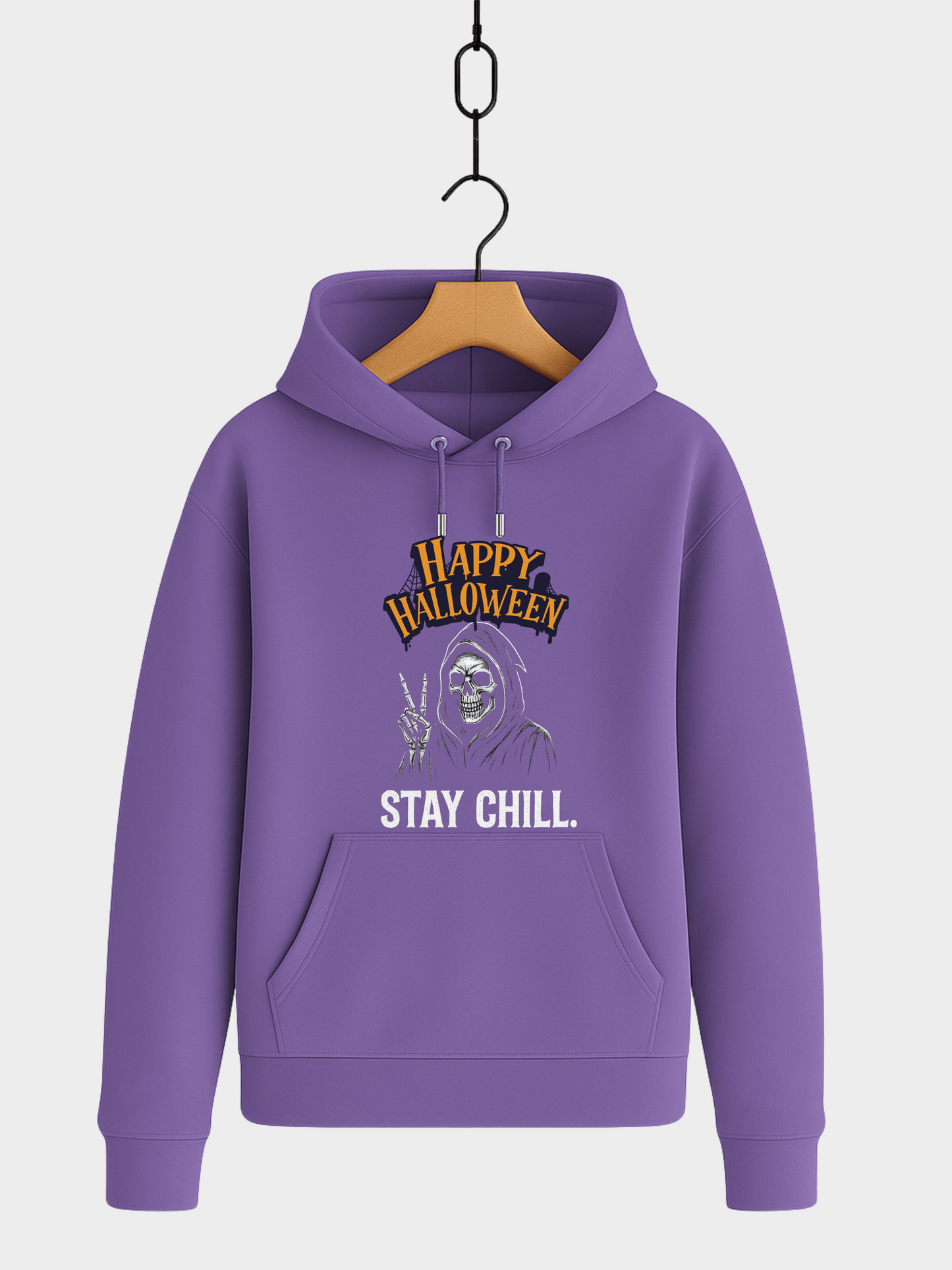 Happy Halloween Stay Chill Hoodie – Unisex Bio Baumwolle 350 GSM