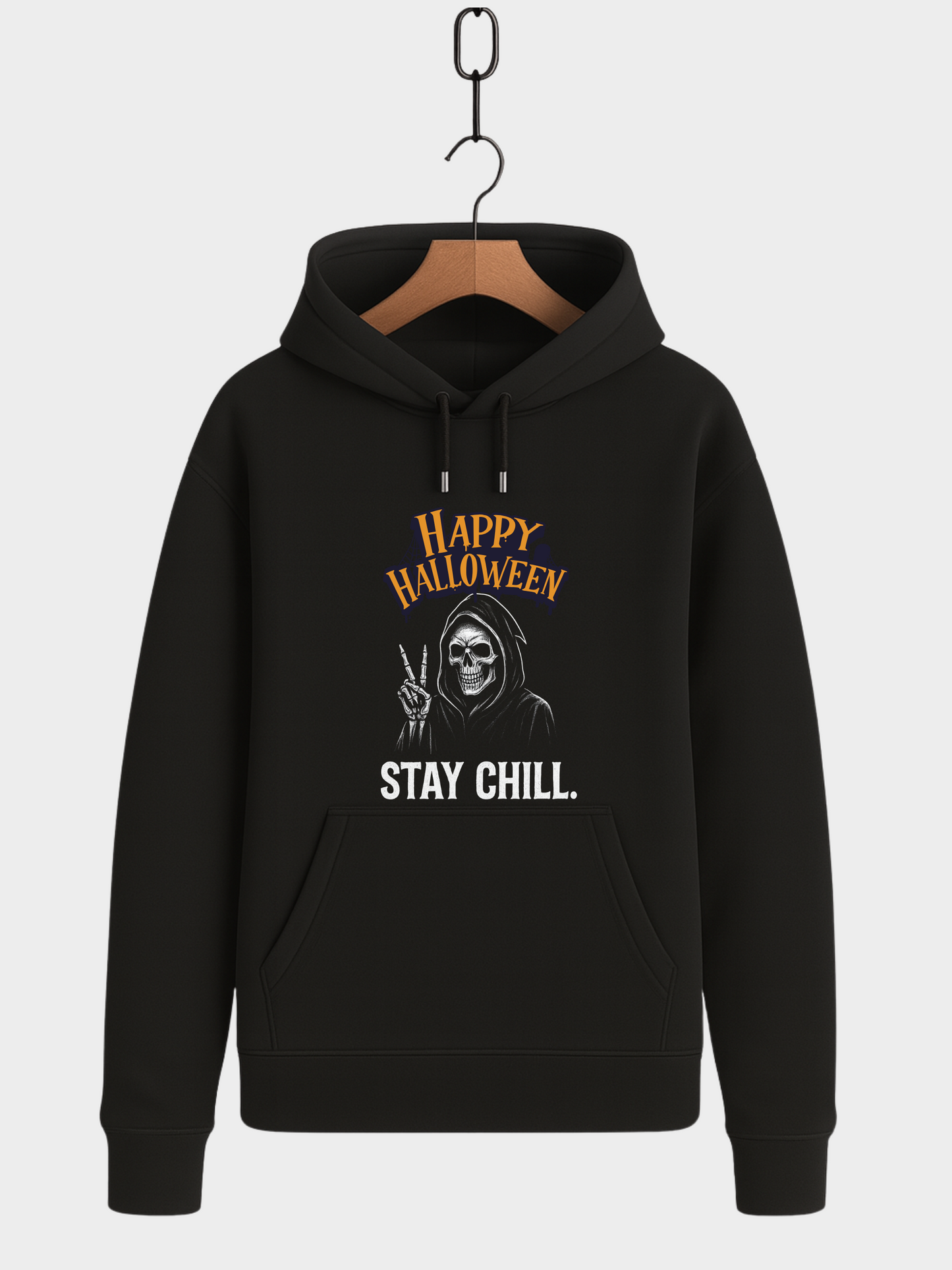 Happy Halloween Stay Chill Hoodie – Unisex Bio Baumwolle 350 GSM