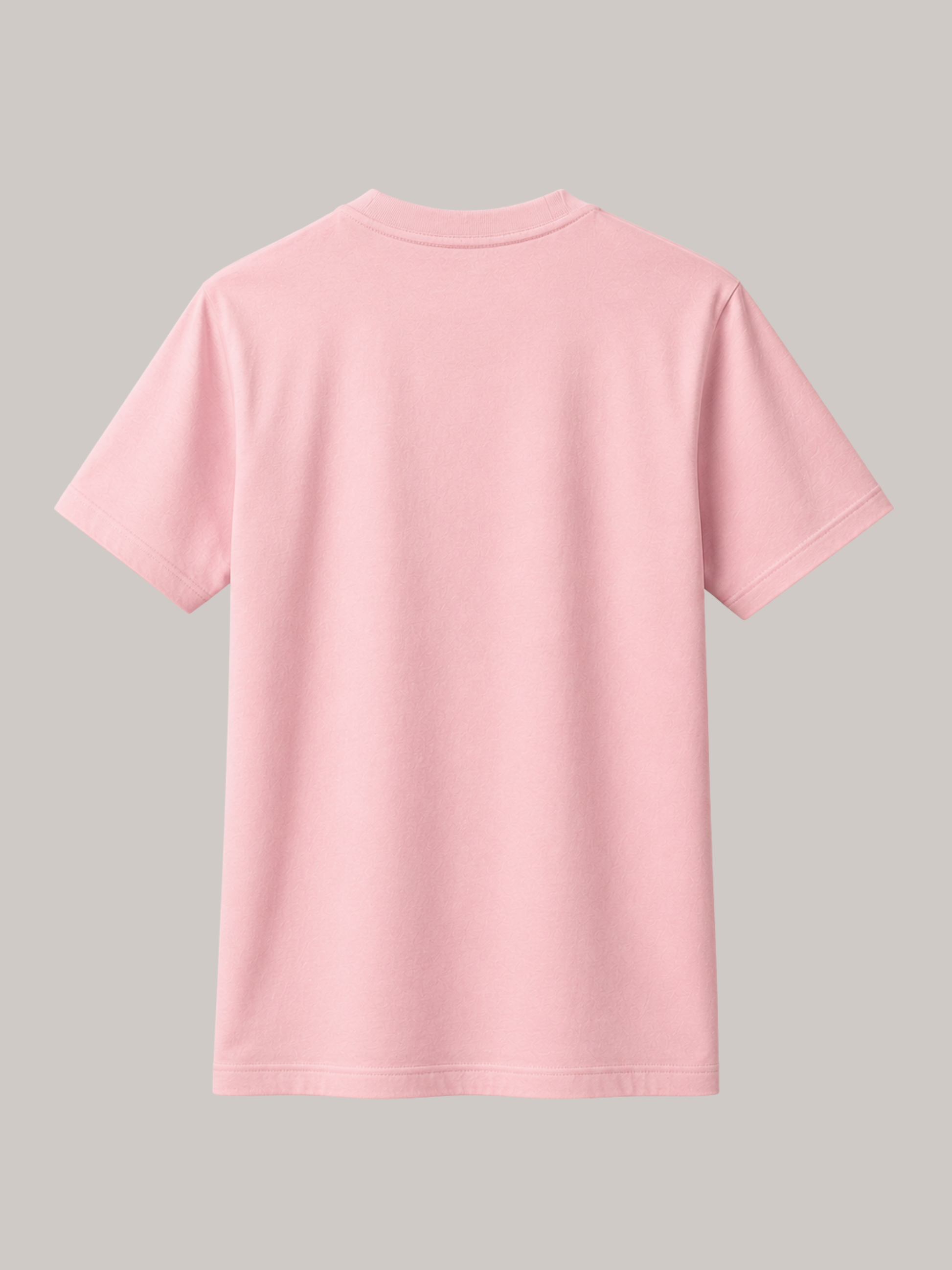 Rückansicht des rosa Vyfinity Classic Fit Unisex T-Shirts aus hochwertiger Baumwolle. Minimalistisches Premium Streetwear-Shirt ohne Rückenprint im modernen Regular Fit mit cleanem Design für Damen und Herren.