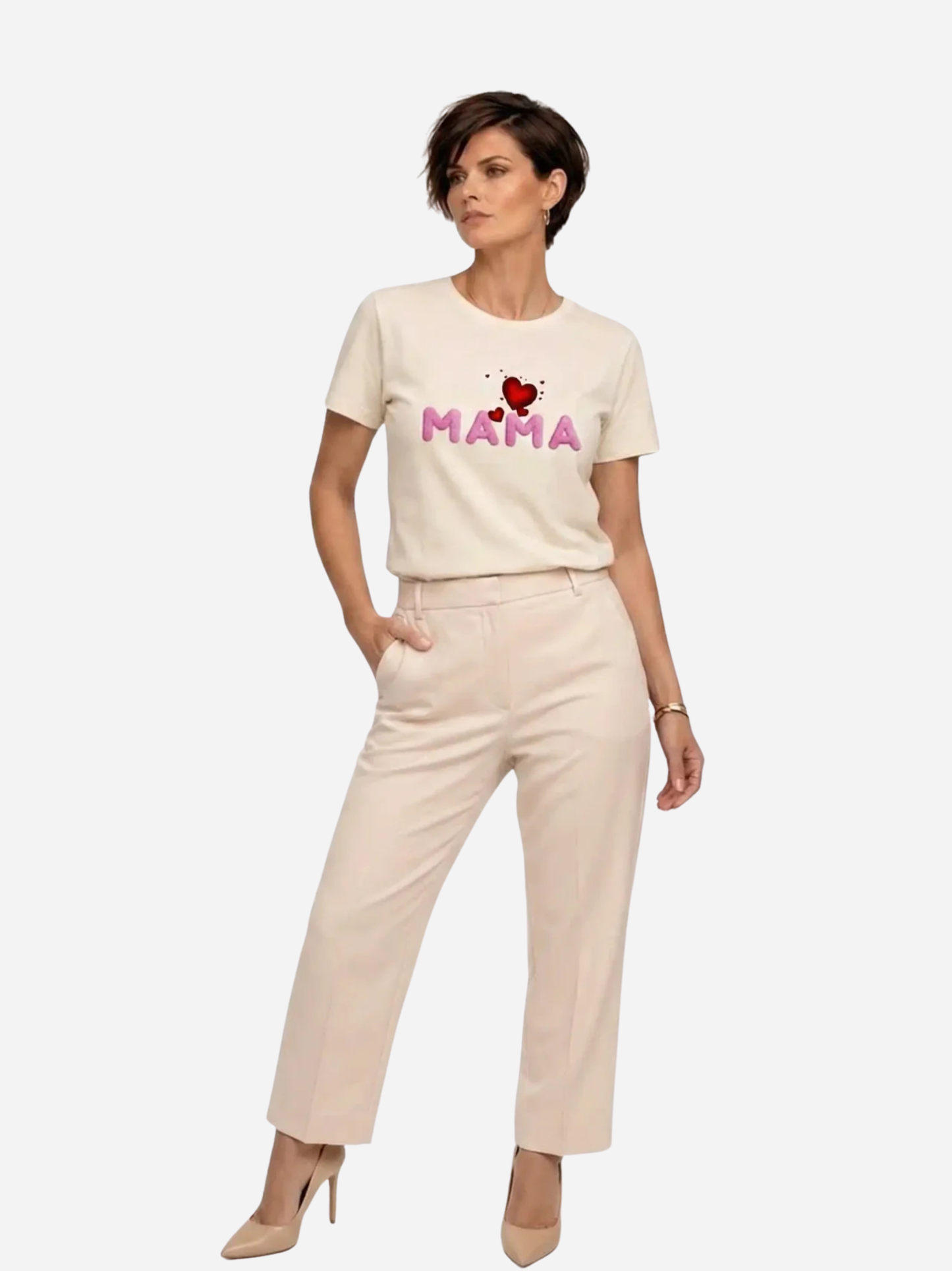 Vyfinity Mama Herzen Premium Bio T-Shirt – 180 GSM Luxus Baumwolle