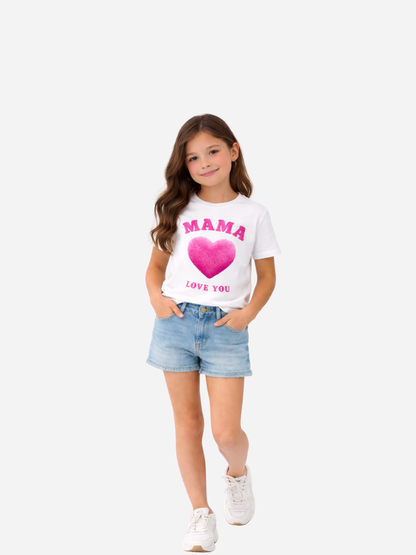 Vyfinity Mama I Love You Kids Premium T-Shirt – Bio Baumwolle 155 GSM