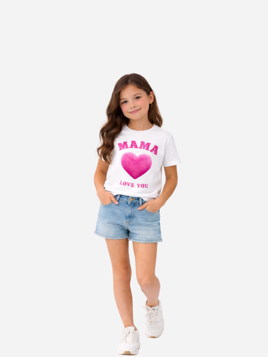 Vyfinity Mama I Love You Kids Premium T-Shirt – Bio Baumwolle 155 GSM