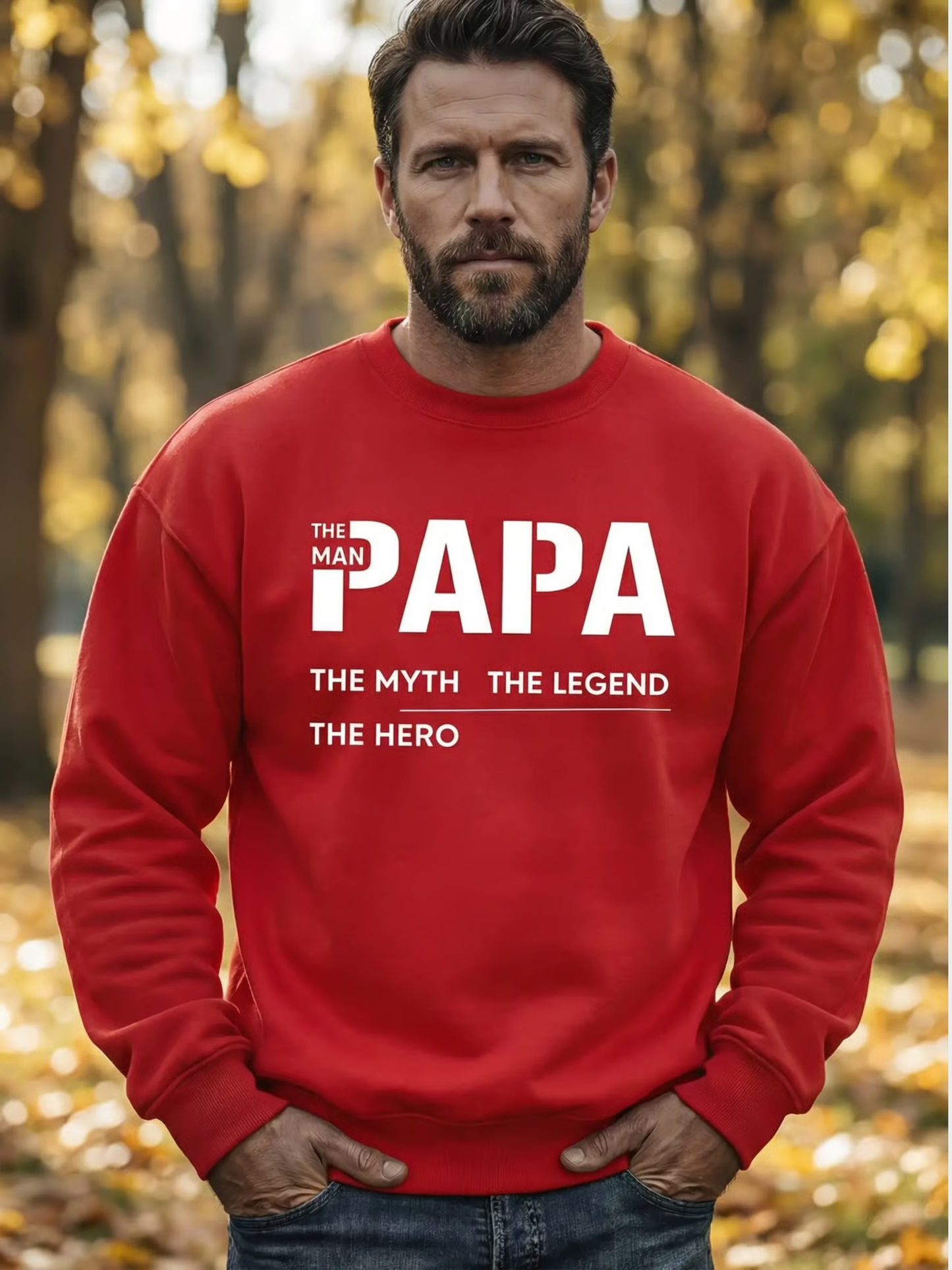 VYFINITY „THE MAN PAPA“ Classic Sweatshirt – Herren Premium Crewneck