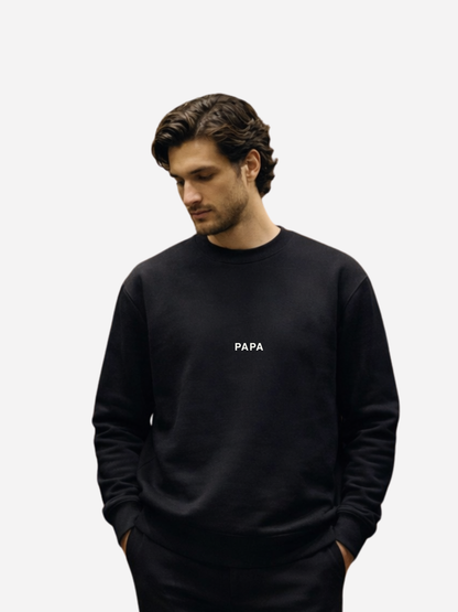 Papa Premium Sweatshirt – Organic Cotton 350 GSM | Minimalist Dad Sweater