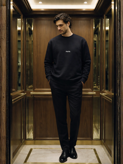 Papa Premium Sweatshirt – Organic Cotton 350 GSM | Minimalist Dad Sweater