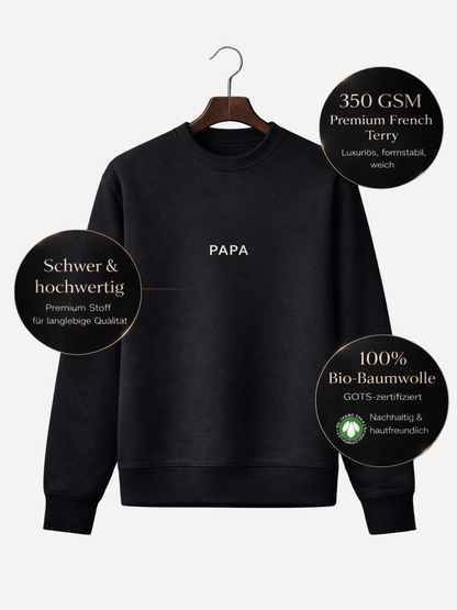 Papa Premium Sweatshirt – Organic Cotton 350 GSM | Minimalist Dad Sweater