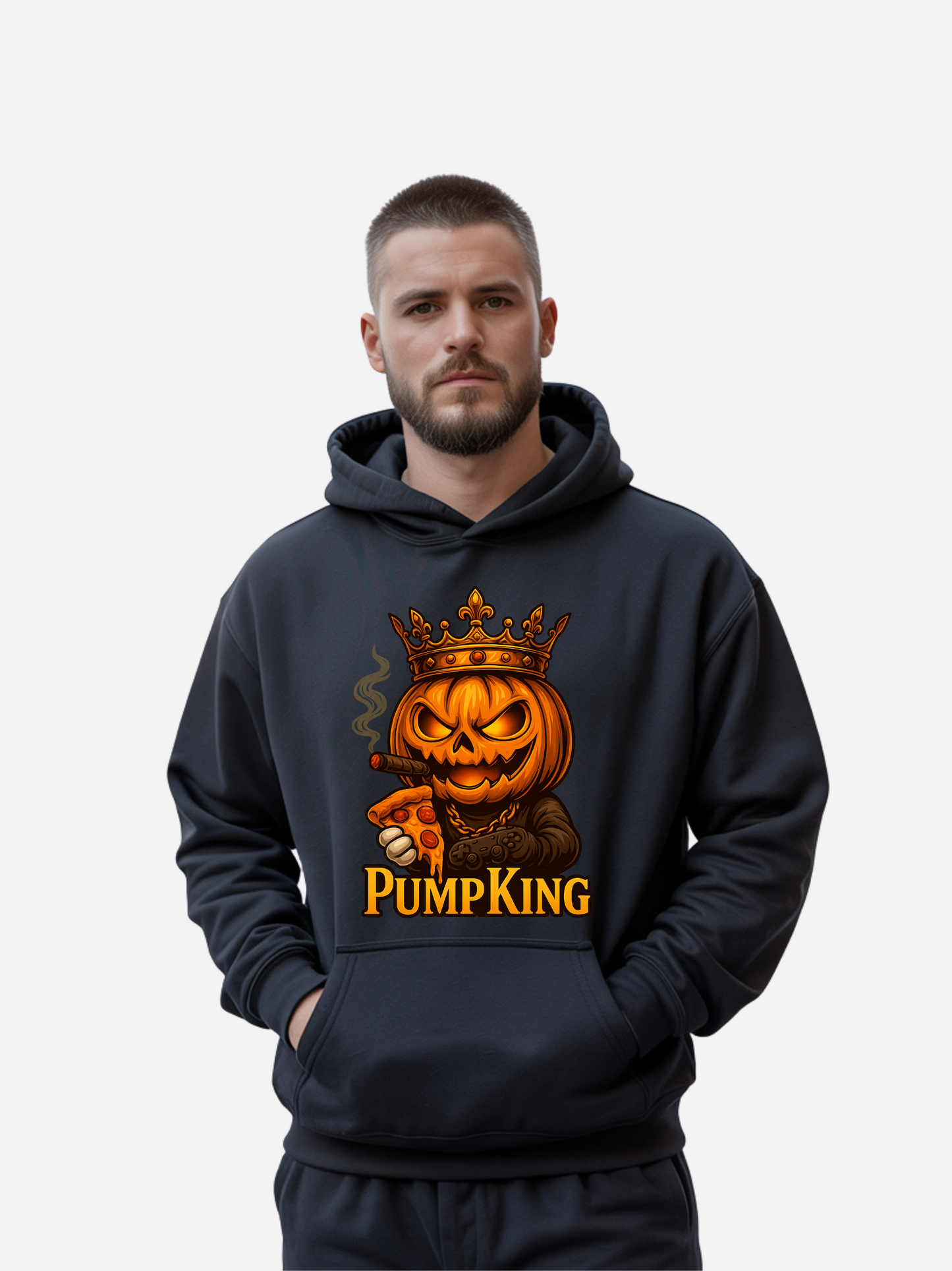 Pump King Hoodie – Halloween Unisex Bio Baumwolle Oversized 400 GSM