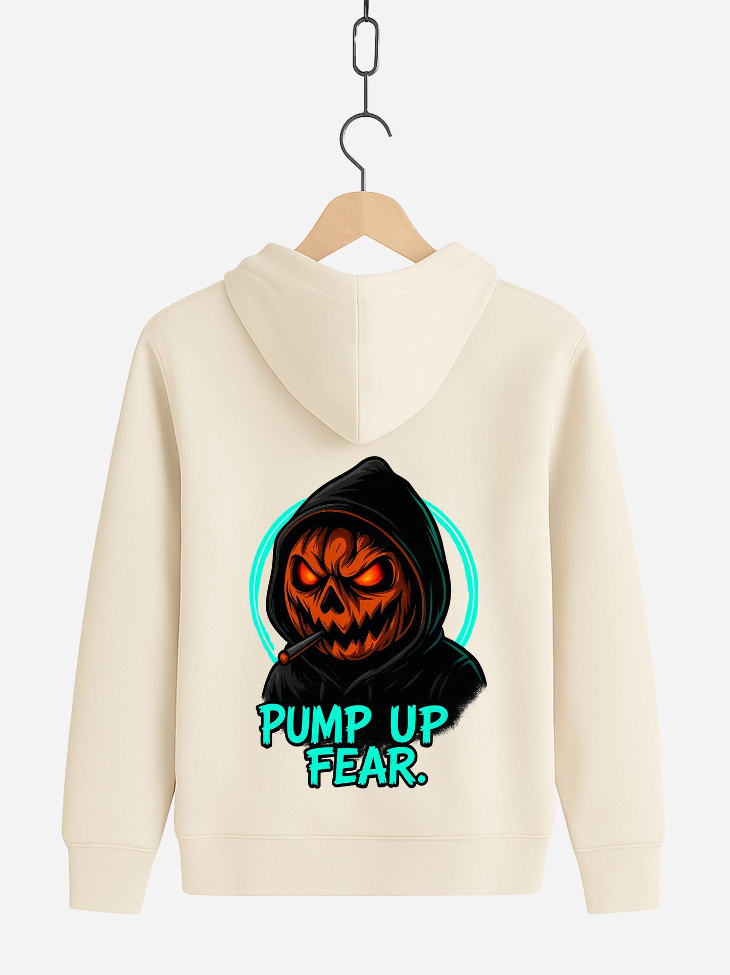 Pump Up Fear Zipper – Oversized Bio Hoodie mit Halloween Print