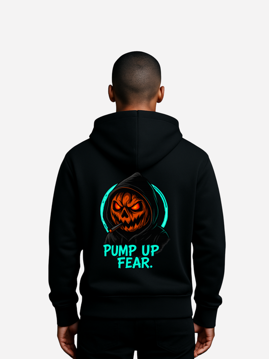 Pump Up Fear Zipper – Oversized Bio Hoodie mit Halloween Print