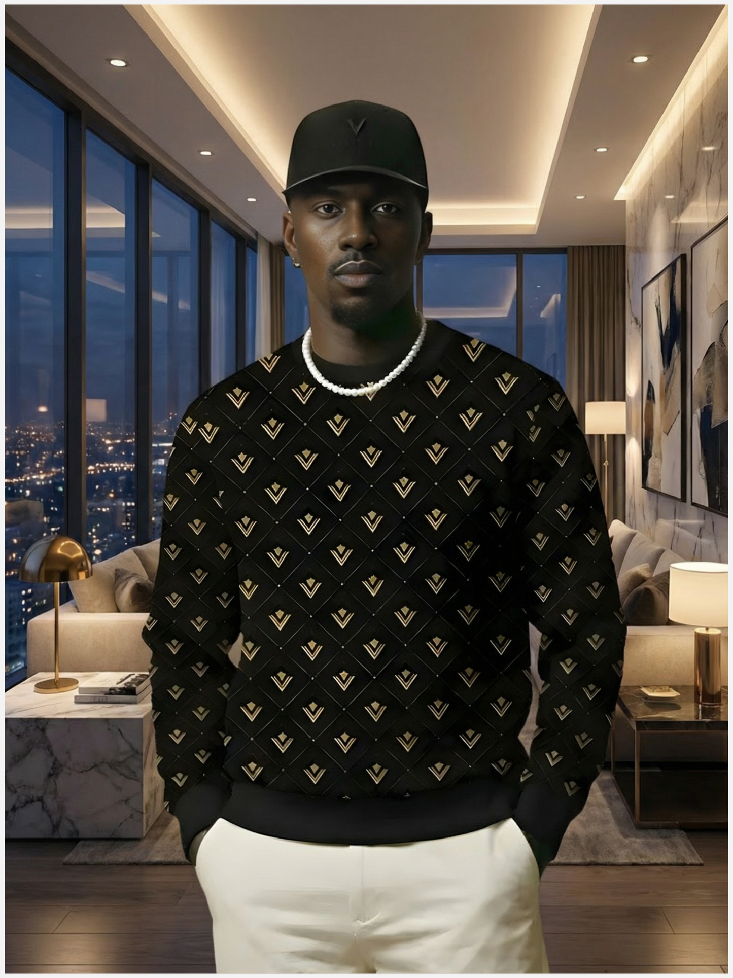 Vyfinity Luxury Monogram Allover Sweatshirt – Premium Streetwear