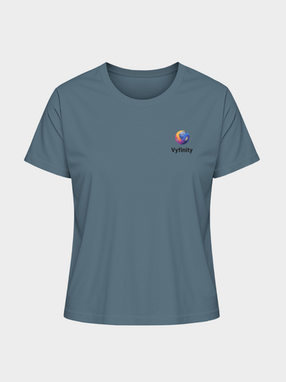 Vyfinity Organic Shirt – Damen Bio-T-Shirt mit schwarzem Logo