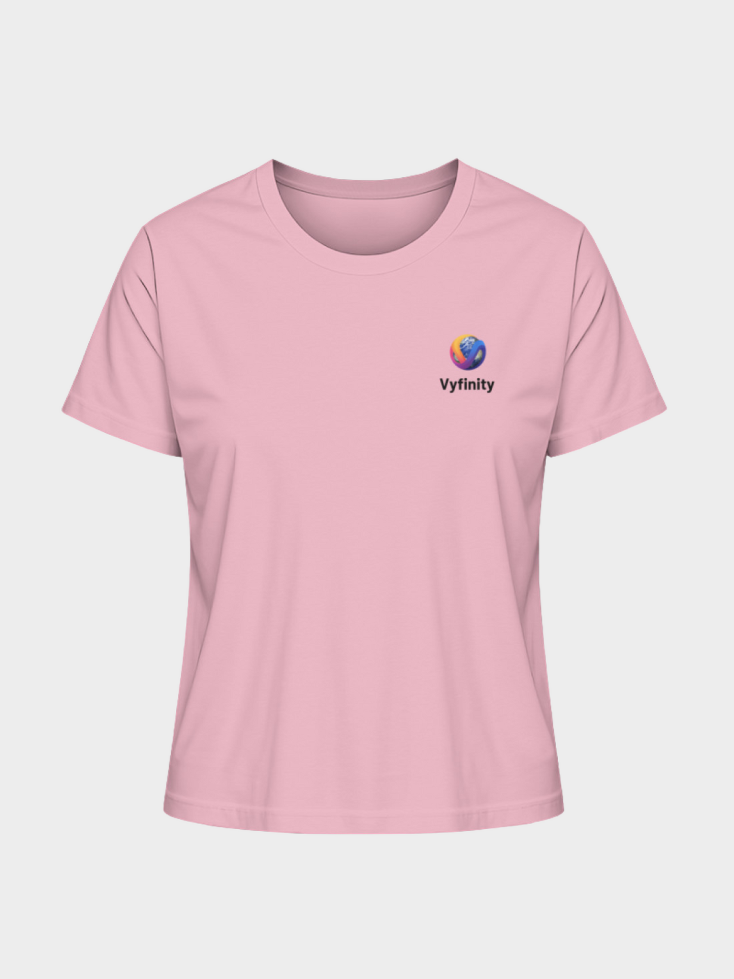 Vyfinity Organic Shirt – Damen Bio-T-Shirt mit schwarzem Logo