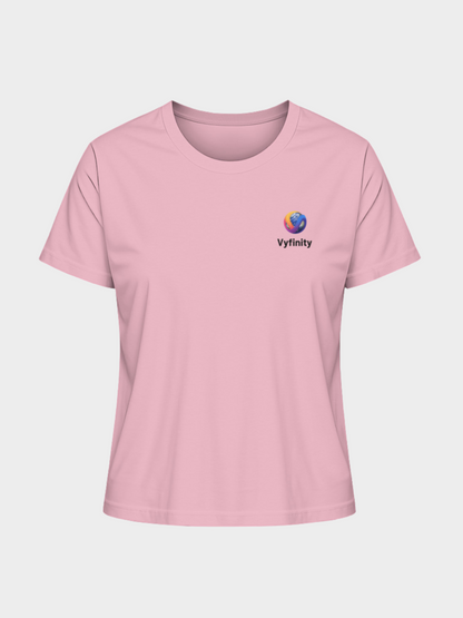 Vyfinity Organic Shirt – Damen Bio-T-Shirt mit schwarzem Logo