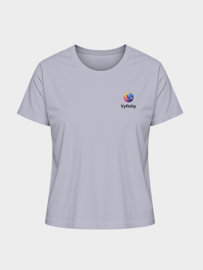 Vyfinity Organic Shirt – Damen Bio-T-Shirt mit schwarzem Logo