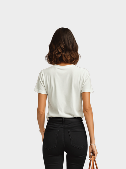 Vyfinity Organic Shirt – Damen Bio-T-Shirt mit schwarzem Logo