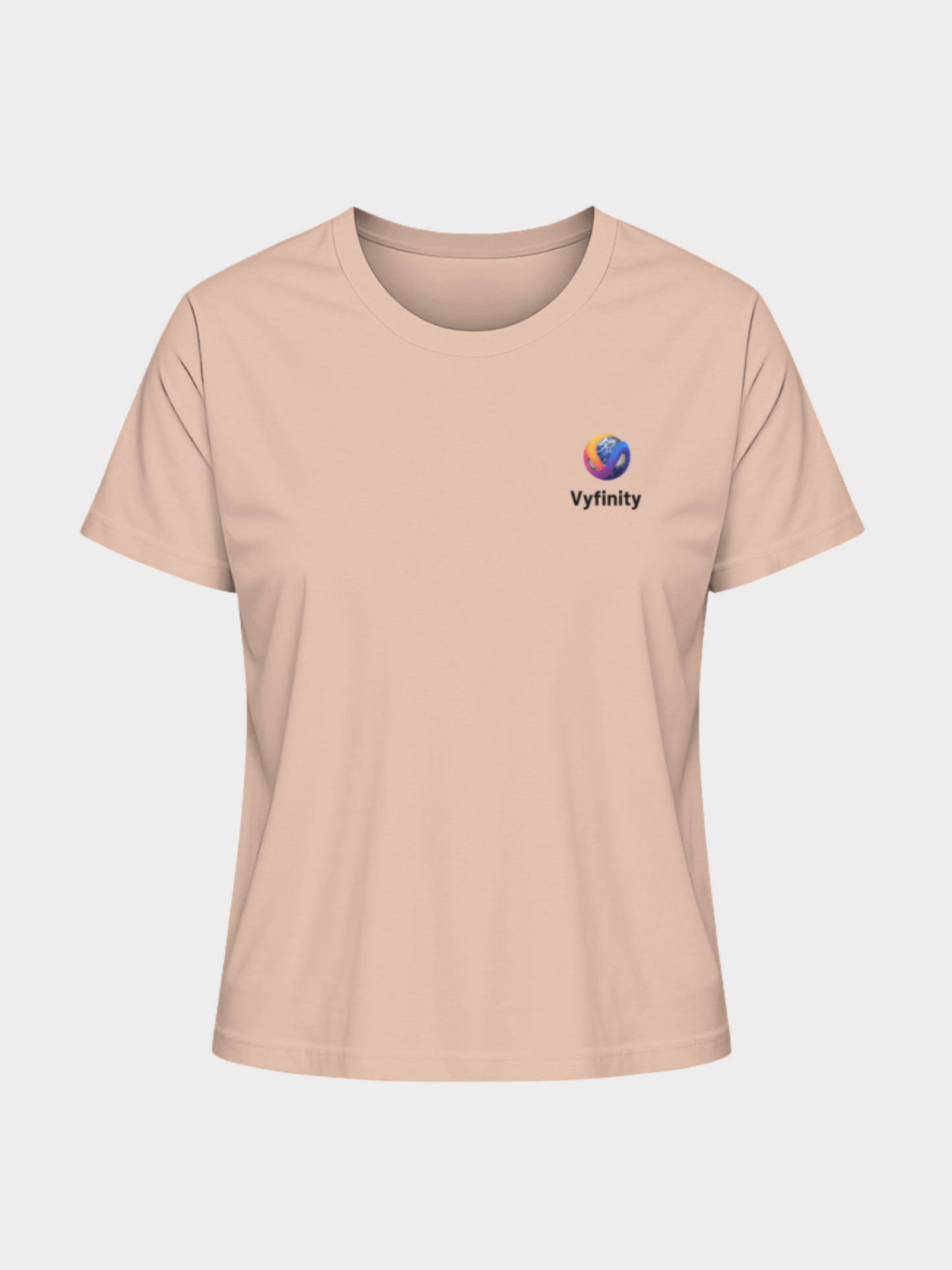 Vyfinity Organic Shirt – Damen Bio-T-Shirt mit schwarzem Logo