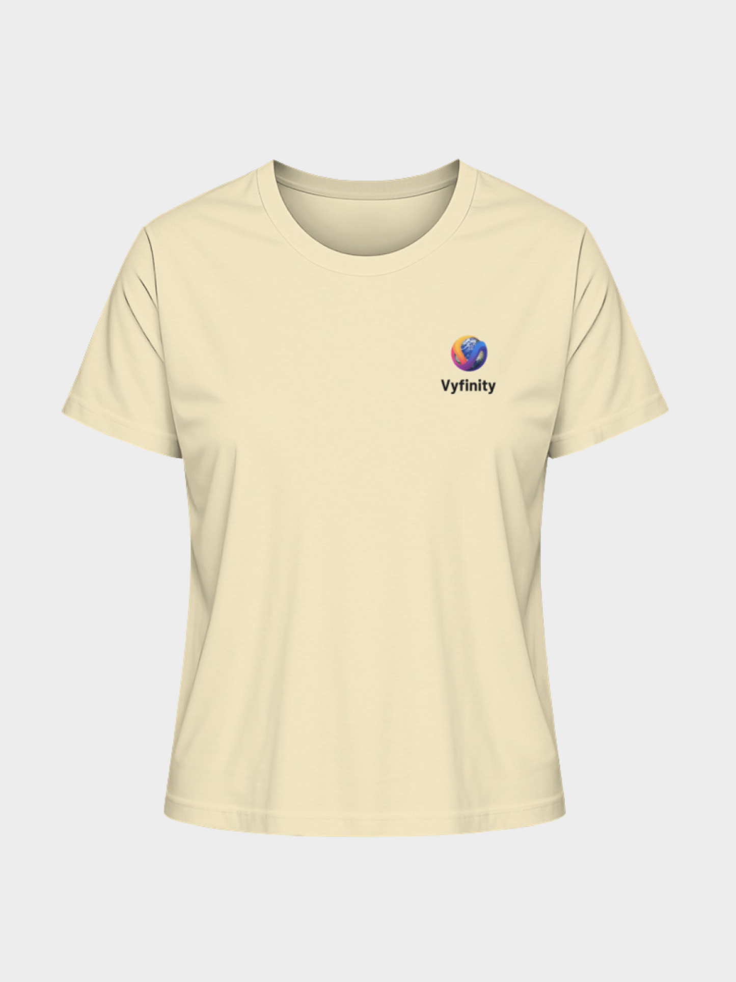 Vyfinity Organic Shirt – Damen Bio-T-Shirt mit schwarzem Logo