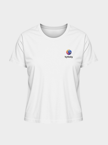 Vyfinity Organic Shirt – Damen Bio-T-Shirt mit schwarzem Logo