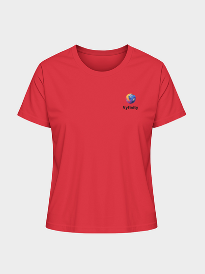Vyfinity Organic Shirt – Damen Bio-T-Shirt mit schwarzem Logo