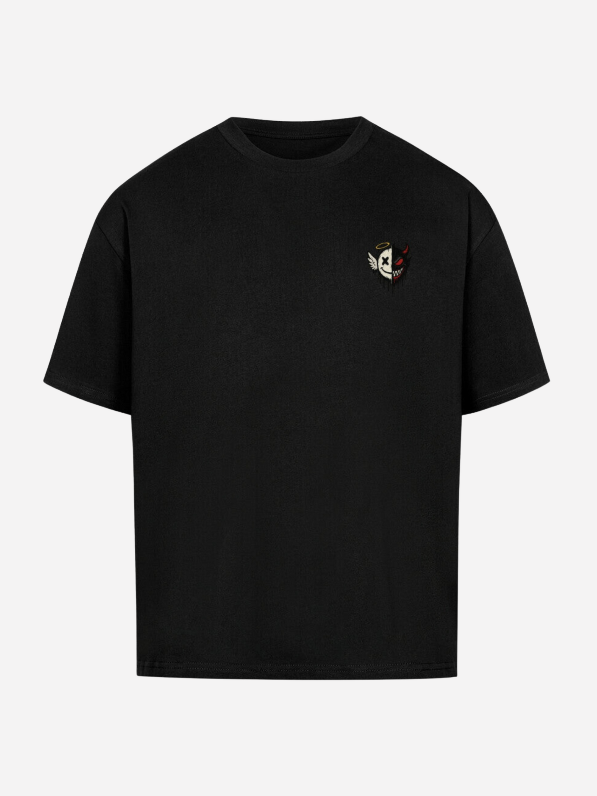 Vyfinity Angel Devil Shirt in Schwarz – Frontansicht mit kleinem Logo