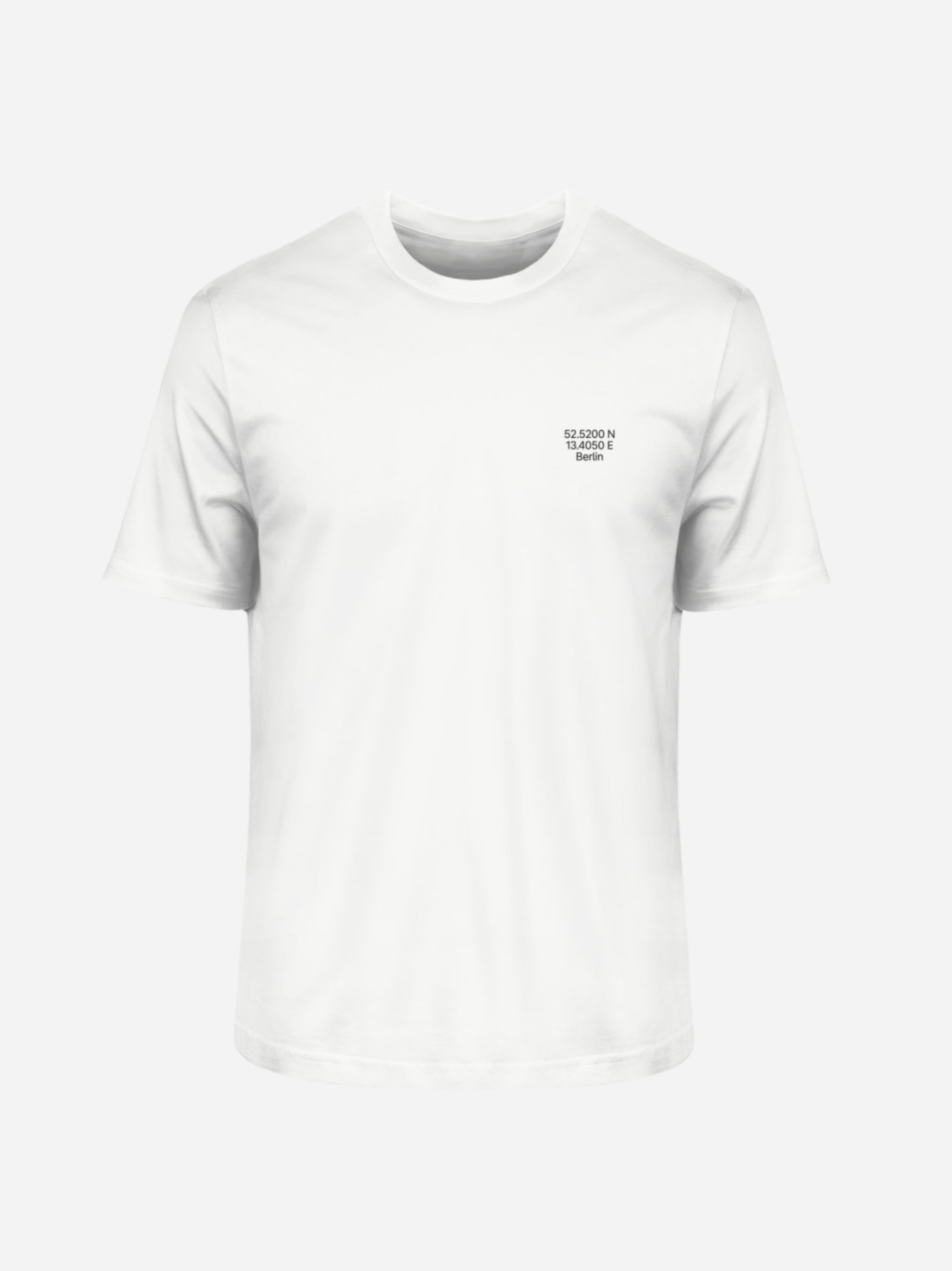 Vyfinity Berlin T-Shirt in Off White mit schwarzem Berlin-Skyline-Print und Koordinaten