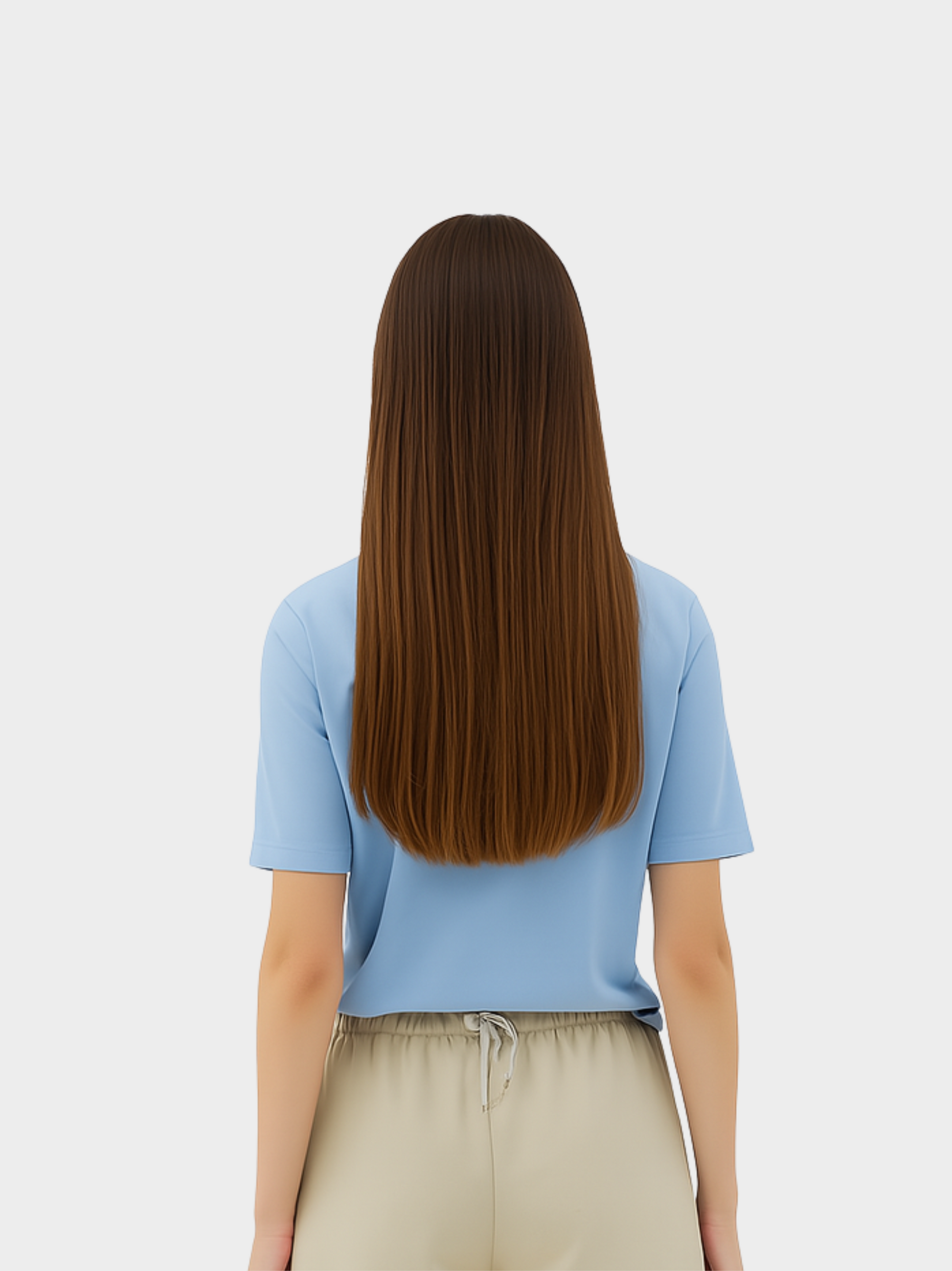 Rückseite des Vyfinity Classic T-Shirts in Hellblau. Cleanes, minimalistisches Streetwear Basic ohne Print auf dem Rücken. Perfekt kombinierbar für einen modernen und schlichten Look im Alltag.