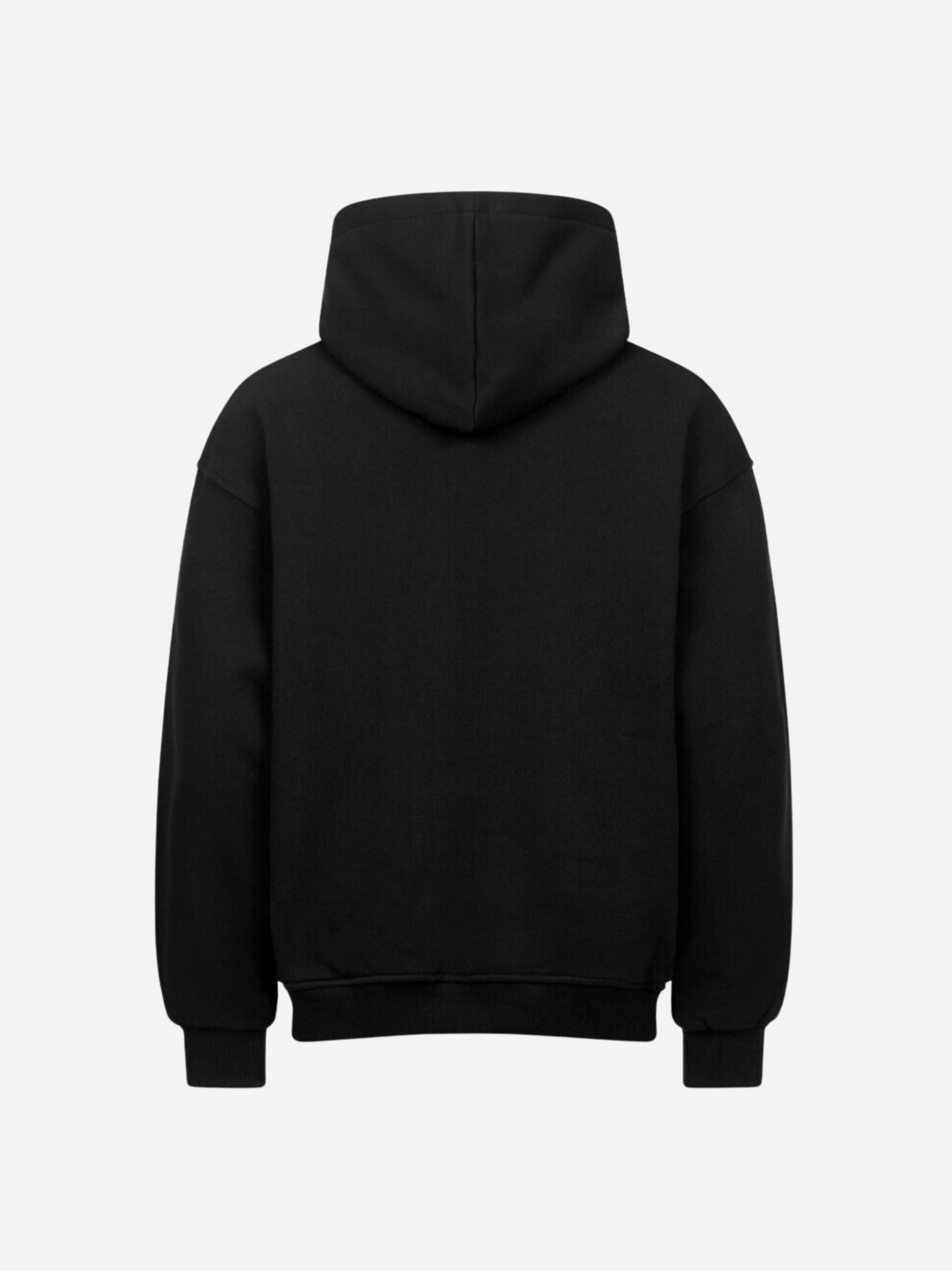 Rückansicht des schwarzen Vyfinity Hoodie „The Closer“ ohne Aufdruck.