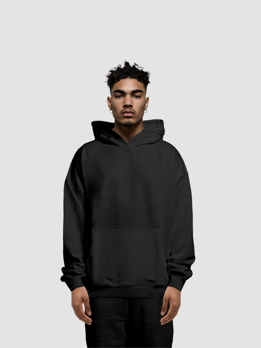 Vyfinity Move in Silency Hoodie – Vorderansicht in Schwarz mit Model

