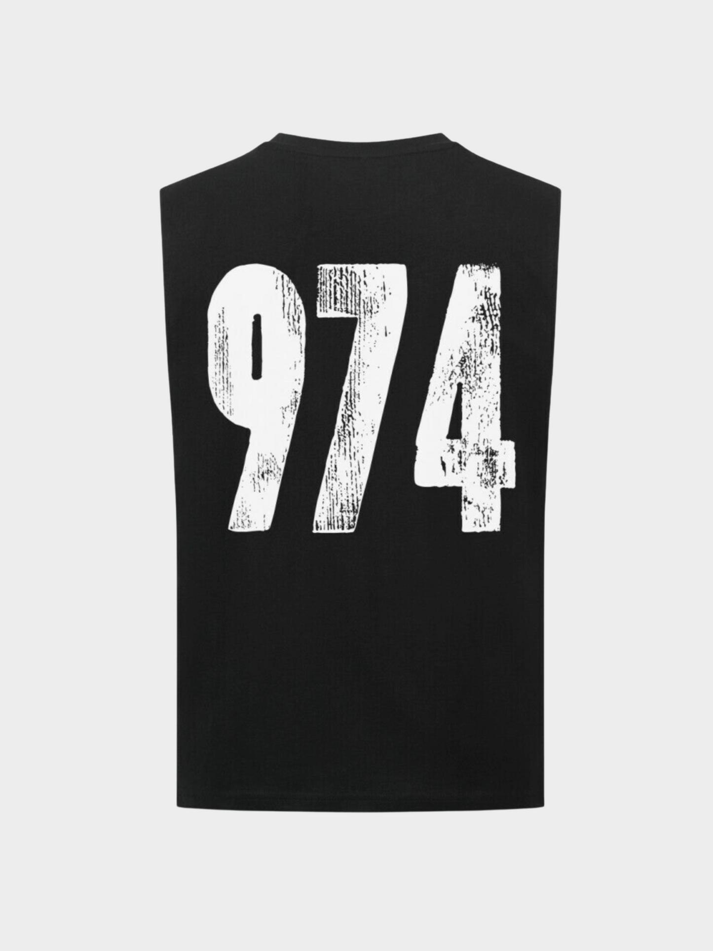 Vyfinity Omertà Tanktop in Schwarz Rückseite mit 974 Print – Streetwear & Gym Tanktop für Herren und Damen, perfekt für Training, Sport und Freizeit