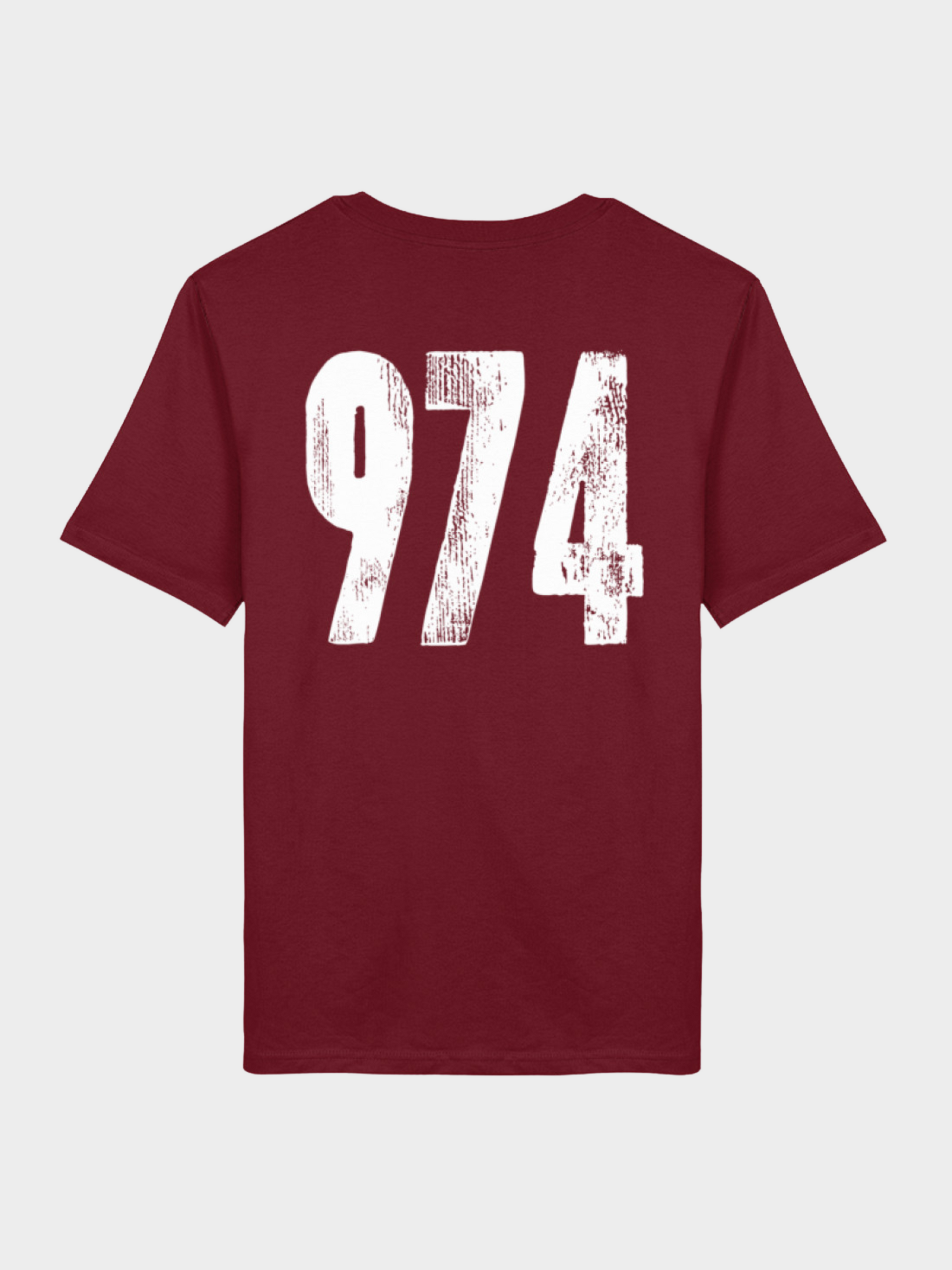 Vyfinity Omertà T-Shirt in Bordeaux Rot Rückseite mit 974 Print