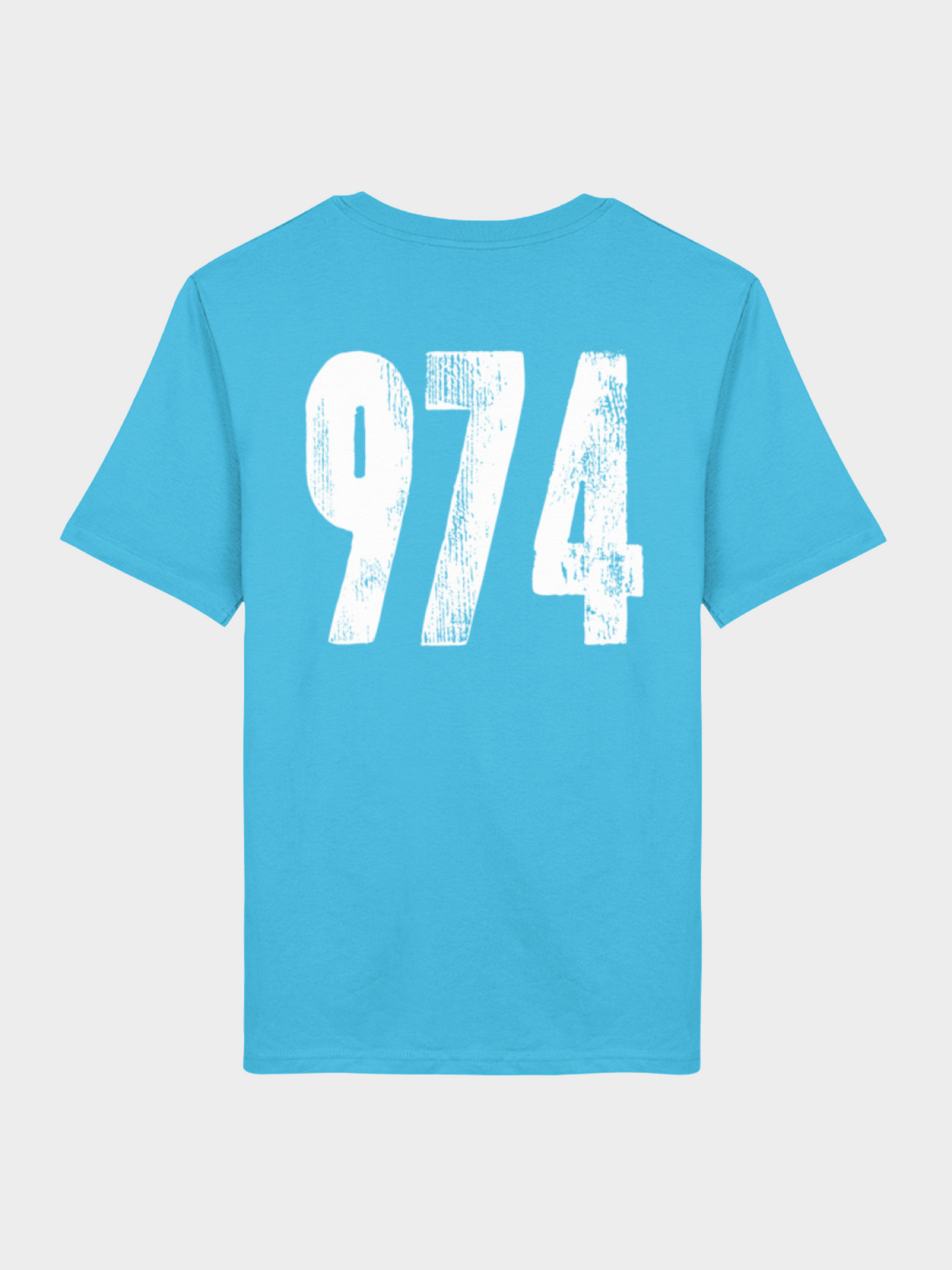 Vyfinity Omertà T-Shirt in Hellblau mit 974 Rückenprint