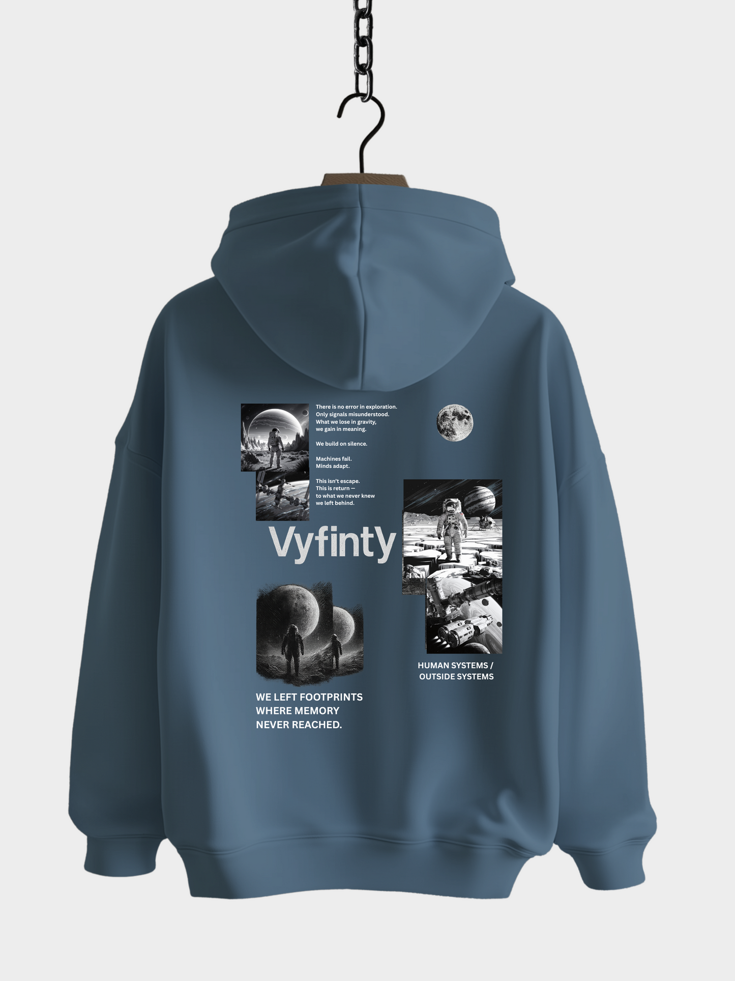 Vyfinity Space Hoodie in Farbe Stargazer mit Weltraum- und Astronautenmotiv, modernem Backprint und futuristischem Design – Unisex Streetwear im Oversized-Look