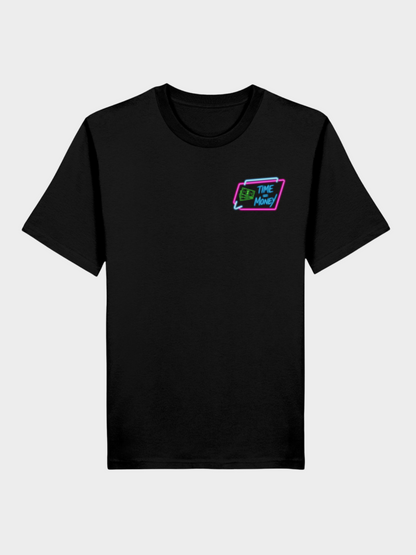 Vyfinity Time is Money T-Shirt in Schwarz mit kleinem Neon Logo auf der Brust