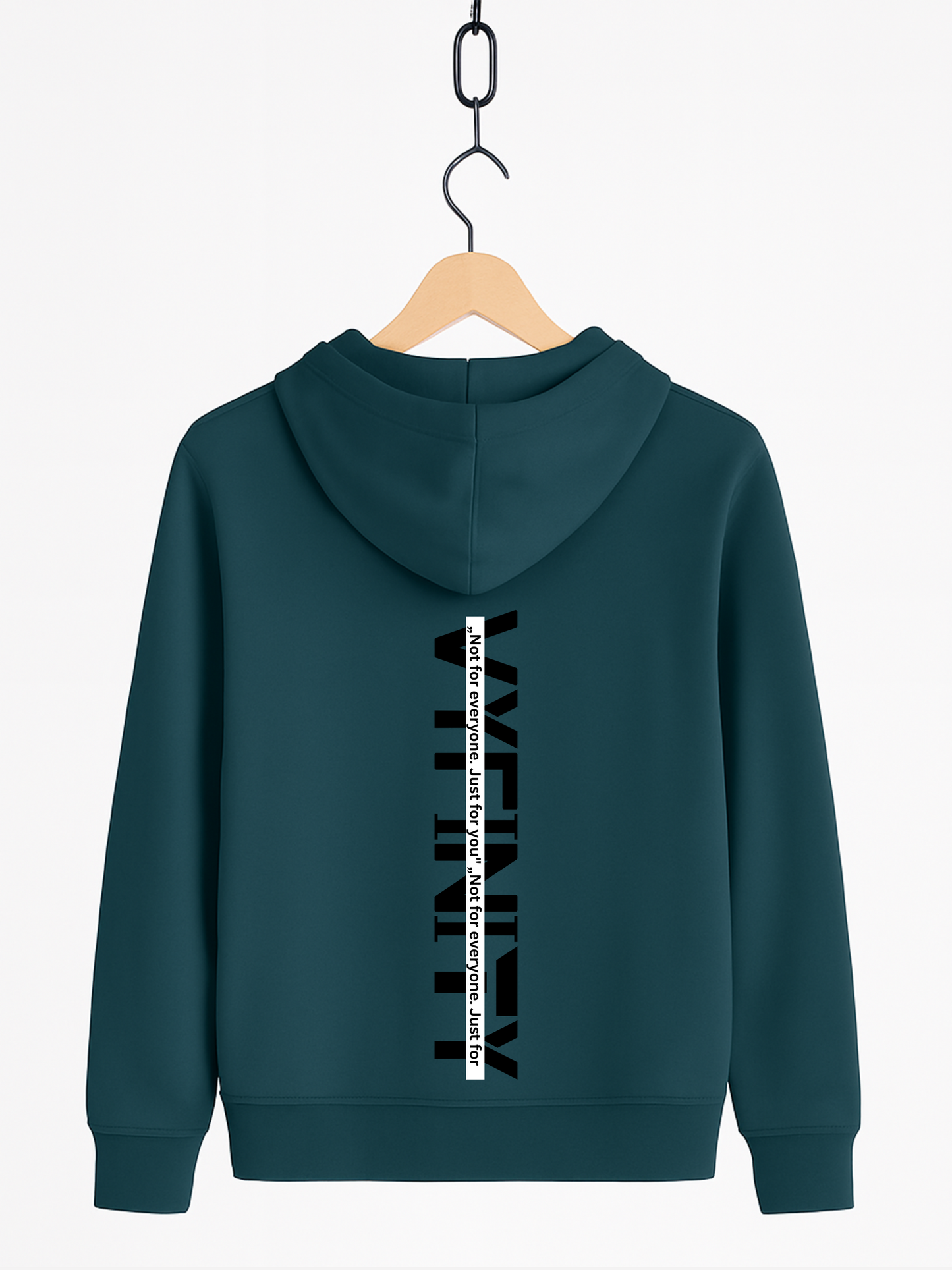 Vyfinity Zipper Hoodie Petrol Green – Unisex Kapuzenjacke in Petrolgrün mit großem schwarzen Vyfinity Rückenprint Streetwear