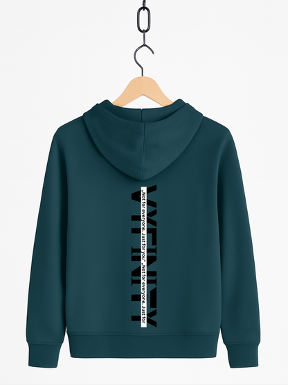 Vyfinity Zipper Hoodie Petrol Green – Unisex Kapuzenjacke in Petrolgrün mit großem schwarzen Vyfinity Rückenprint Streetwear